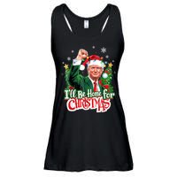 ILl Be Home For Christmas Funny Trump Santa 2024 Ladies Essential Flowy Tank