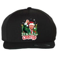 ILl Be Home For Christmas Funny Trump Santa 2024 Wool Snapback Cap