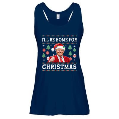 ILl Be Home For Christmas Donald Trump Santa Christmas Ladies Essential Flowy Tank