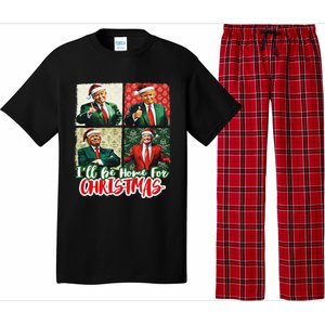 ILl Be Home For Christmas Santa Funny Trump Xmas Pajamas Pajama Set