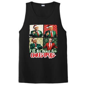 ILl Be Home For Christmas Santa Funny Trump Xmas Pajamas PosiCharge Competitor Tank