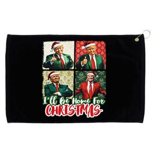 ILl Be Home For Christmas Santa Funny Trump Xmas Pajamas Grommeted Golf Towel