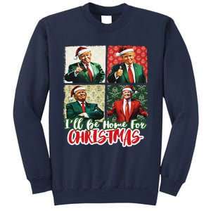 ILl Be Home For Christmas Santa Funny Trump Xmas Pajamas Sweatshirt