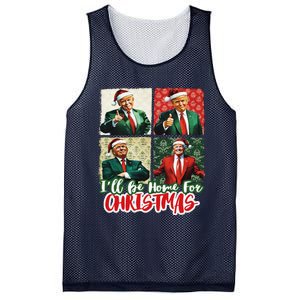 ILl Be Home For Christmas Santa Funny Trump Xmas Pajamas Mesh Reversible Basketball Jersey Tank