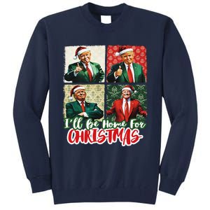 ILl Be Home For Christmas Santa Funny Trump Xmas Pajamas Tall Sweatshirt