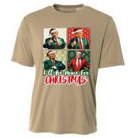 ILl Be Home For Christmas Santa Funny Trump Xmas Pajamas Cooling Performance Crew T-Shirt