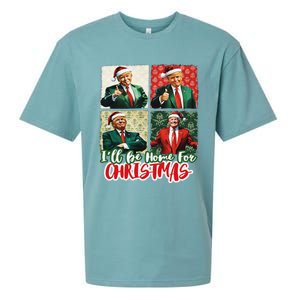 ILl Be Home For Christmas Santa Funny Trump Xmas Pajamas Sueded Cloud Jersey T-Shirt