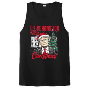 ILl Be Home For Christmas Funny Santa Trump Xmas Pajamas PosiCharge Competitor Tank