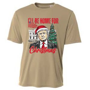 ILl Be Home For Christmas Funny Santa Trump Xmas Pajamas Cooling Performance Crew T-Shirt