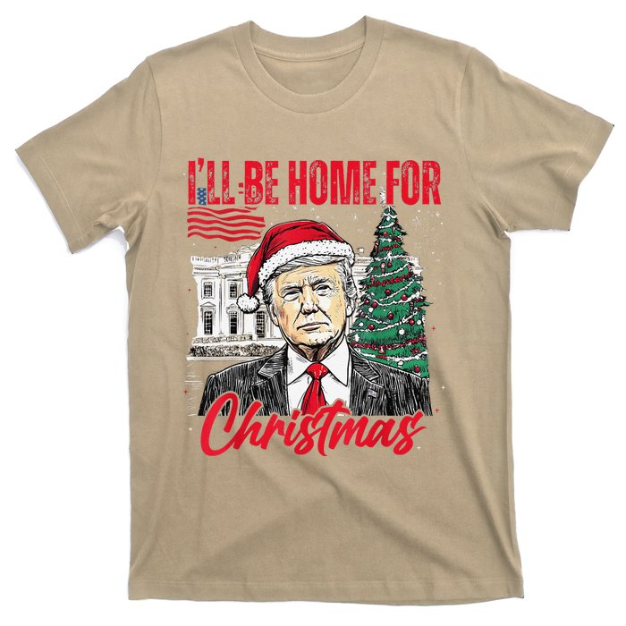 ILl Be Home For Christmas Funny Santa Trump Xmas Pajamas T-Shirt