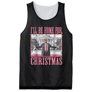 ILl Be Home For Christmas Santa Funny Trump Xmas Pajamas Mesh Reversible Basketball Jersey Tank