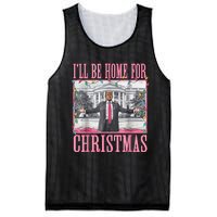 ILl Be Home For Christmas Santa Funny Trump Xmas Pajamas Mesh Reversible Basketball Jersey Tank