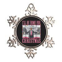 ILl Be Home For Christmas Santa Funny Trump Xmas Pajamas Metallic Star Ornament