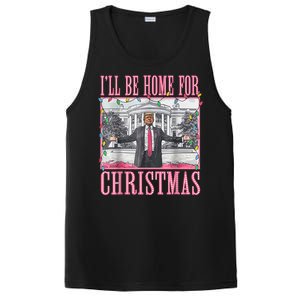 ILl Be Home For Christmas Santa Funny Trump Xmas Pajamas PosiCharge Competitor Tank