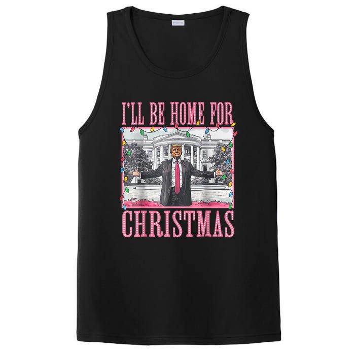 ILl Be Home For Christmas Santa Funny Trump Xmas Pajamas PosiCharge Competitor Tank