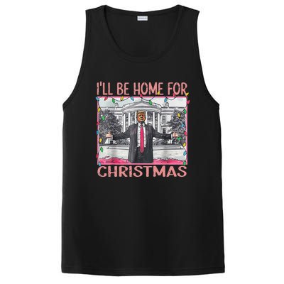 ILl Be Home For Christmas Santa Funny Trump Xmas Pajamas PosiCharge Competitor Tank