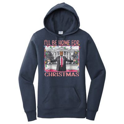 ILl Be Home For Christmas Santa Funny Trump Xmas Pajamas Women's Pullover Hoodie