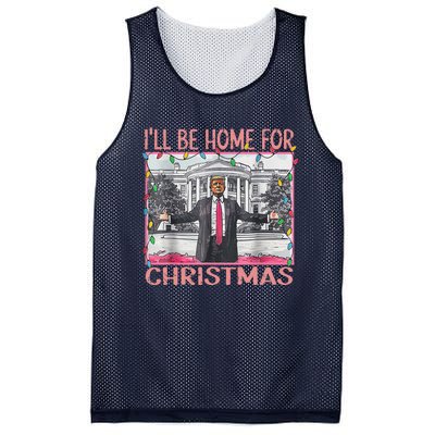 ILl Be Home For Christmas Santa Funny Trump Xmas Pajamas Mesh Reversible Basketball Jersey Tank