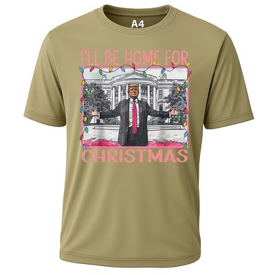 ILl Be Home For Christmas Santa Funny Trump Xmas Pajamas Cooling Performance Crew T-Shirt