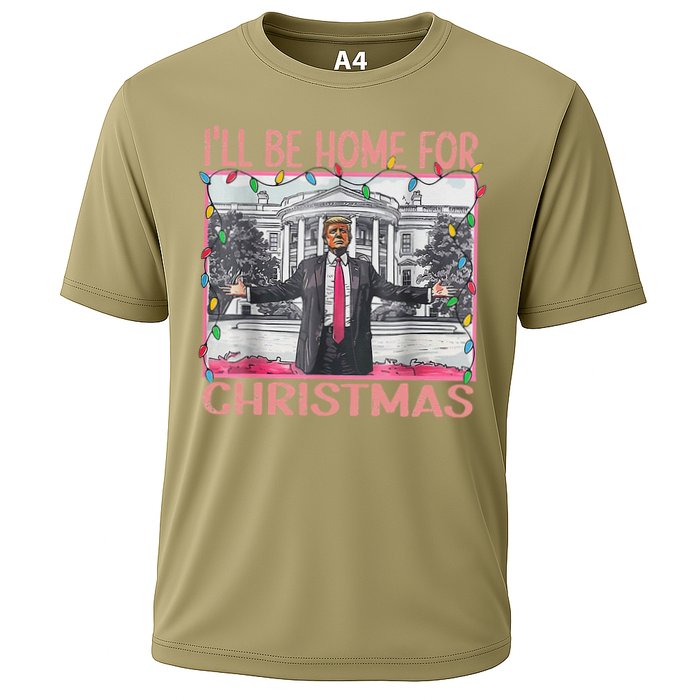 ILl Be Home For Christmas Santa Funny Trump Xmas Pajamas Cooling Performance Crew T-Shirt