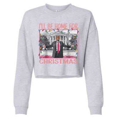 ILl Be Home For Christmas Santa Funny Trump Xmas Pajamas Cropped Pullover Crew