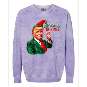 ILl Be Home For Christmas Funny Santa Claus Trump 2024 Colorblast Crewneck Sweatshirt