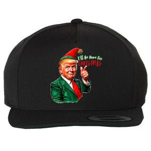 ILl Be Home For Christmas Funny Santa Claus Trump 2024 Wool Snapback Cap