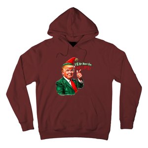 ILl Be Home For Christmas Funny Santa Claus Trump 2024 Hoodie