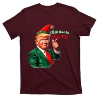 ILl Be Home For Christmas Funny Santa Claus Trump 2024 T-Shirt