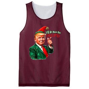 ILl Be Home For Christmas Funny Santa Claus Trump 2024 Mesh Reversible Basketball Jersey Tank