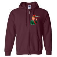 ILl Be Home For Christmas Funny Santa Claus Trump 2024 Full Zip Hoodie