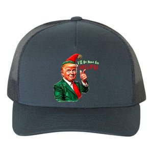 ILl Be Home For Christmas Funny Santa Claus Trump 2024 Yupoong Adult 5-Panel Trucker Hat