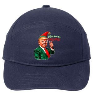 ILl Be Home For Christmas Funny Santa Claus Trump 2024 7-Panel Snapback Hat