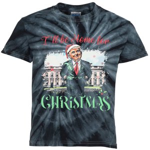 ILl Be Home For Christmas Funny Santa Trump 2024 Election Kids Tie-Dye T-Shirt