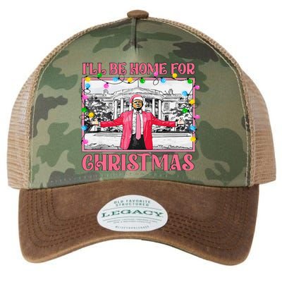 ILl Be Home For Christmas Santa Funny Trump Xmas Pajamas Legacy Tie Dye Trucker Hat