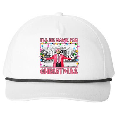 ILl Be Home For Christmas Santa Funny Trump Xmas Pajamas Snapback Five-Panel Rope Hat