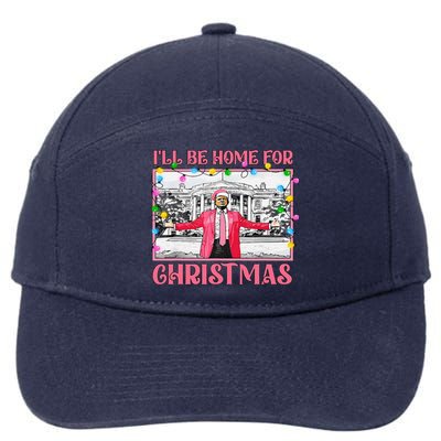 ILl Be Home For Christmas Santa Funny Trump Xmas Pajamas 7-Panel Snapback Hat