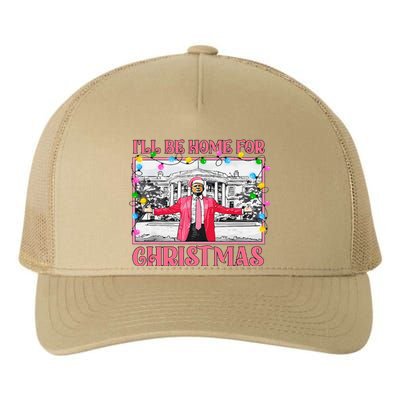 ILl Be Home For Christmas Santa Funny Trump Xmas Pajamas Yupoong Adult 5-Panel Trucker Hat