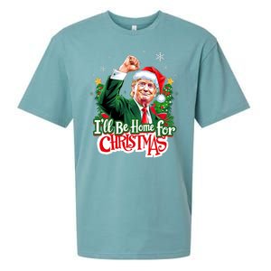 ILl Be Home For Christmas Funny Trump Santa 2024 Christmas Sueded Cloud Jersey T-Shirt