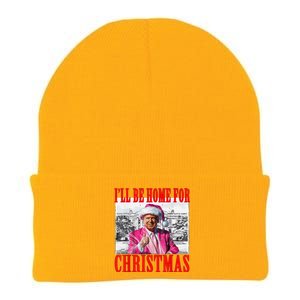 ILl Be Home For Christmas Santa Funny Trump Xmas Pajamas Knit Cap Winter Beanie