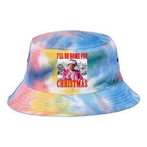 ILl Be Home For Christmas Santa Funny Trump Xmas Pajamas Tie Dye Newport Bucket Hat