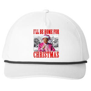 ILl Be Home For Christmas Santa Funny Trump Xmas Pajamas Snapback Five-Panel Rope Hat