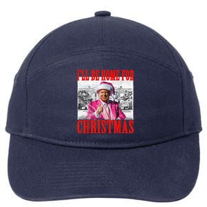 ILl Be Home For Christmas Santa Funny Trump Xmas Pajamas 7-Panel Snapback Hat