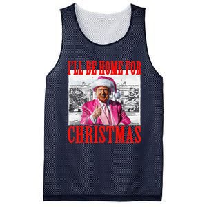 ILl Be Home For Christmas Santa Funny Trump Xmas Pajamas Mesh Reversible Basketball Jersey Tank