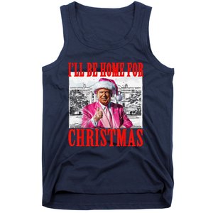 ILl Be Home For Christmas Santa Funny Trump Xmas Pajamas Tank Top