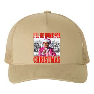 ILl Be Home For Christmas Santa Funny Trump Xmas Pajamas Yupoong Adult 5-Panel Trucker Hat