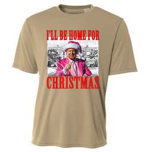 ILl Be Home For Christmas Santa Funny Trump Xmas Pajamas Cooling Performance Crew T-Shirt