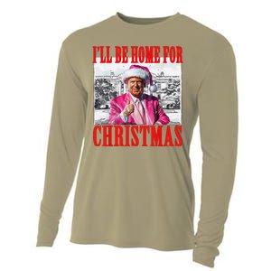 ILl Be Home For Christmas Santa Funny Trump Xmas Pajamas Cooling Performance Long Sleeve Crew