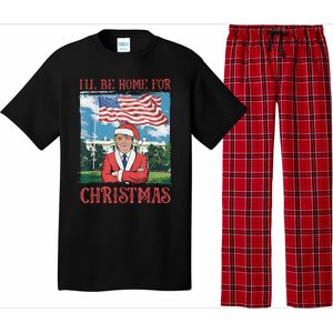 ILl Be Home For Christmas Funny Santa Trump Xmas Pajamas Pajama Set