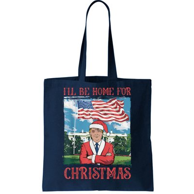 ILl Be Home For Christmas Funny Santa Trump Xmas Pajamas Tote Bag